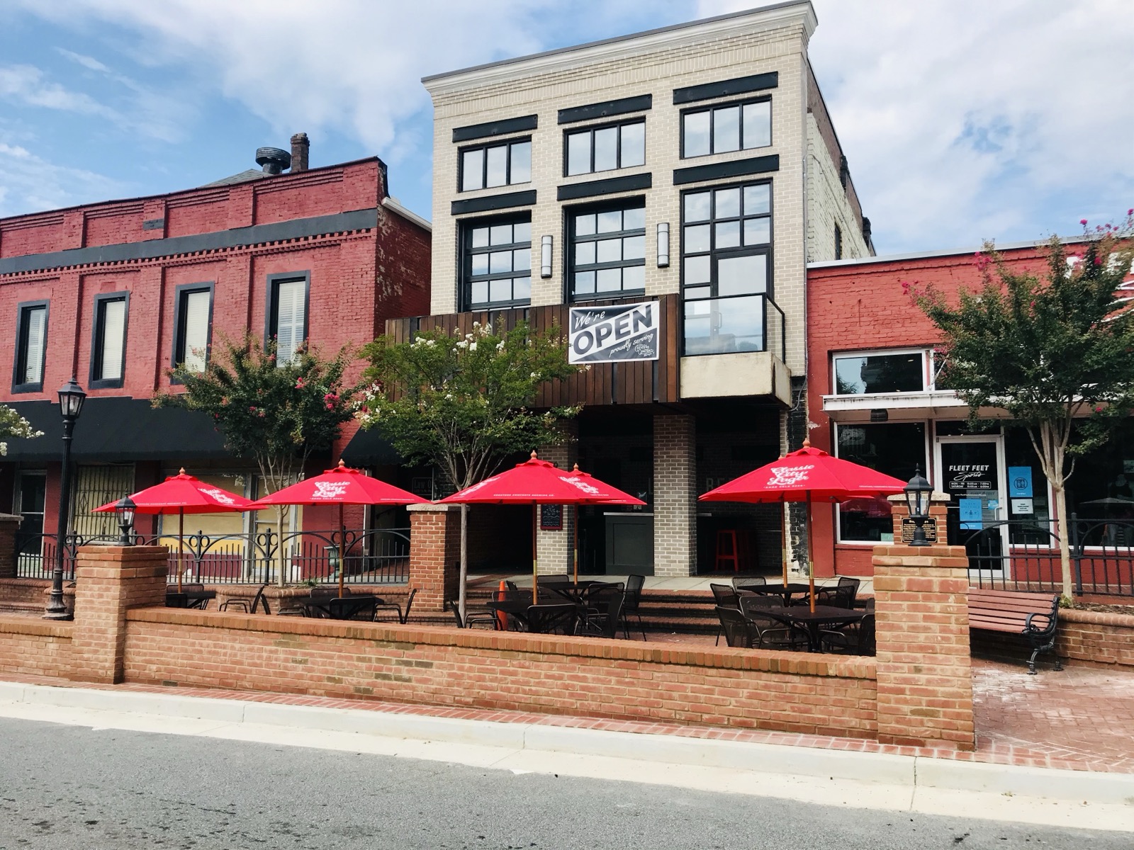 Outdoor to-go bar and Local Republic wall